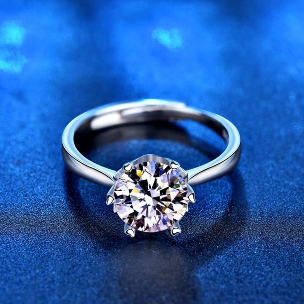 Certified 2ct. t.w. Moissanite Diamond Solitaire Engagement Ring NEW - Picture 3 of 11